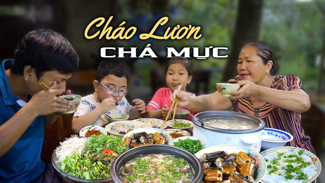 Cháo Lươn Đậu Xanh + Chả Mực 